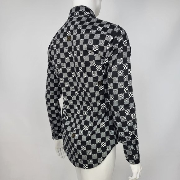 Louis Vuitton Men's Classic Black & White Damier Shirt - Picture 3 of 15